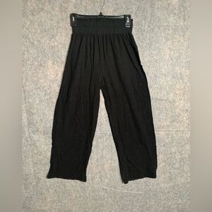 Stillwater Women Size XS Take Me Higher Wide Leg Black Linen Blend Black Pants‎